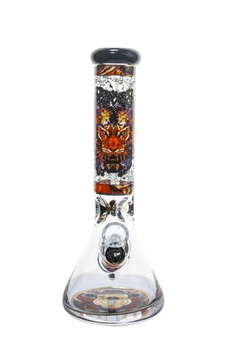 Cheech - Tiger Decal Beaker (13" Tall/12mm Base)