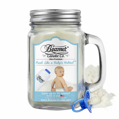 Beamer Candle Co - Fresh Like a Baby's Behind ( 12oz Glass Mason Jar )