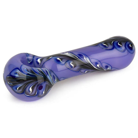 Red Eye Glass - Paisley Glass Pipe - Purple/Blue (4.5")