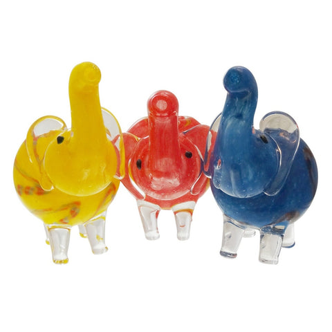 Elephant Pipe w/Frit and Latty (3"/Assorted Colours)