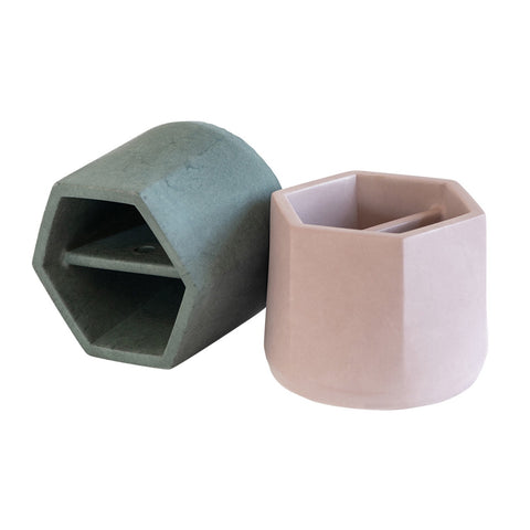 BRNT - Malua Concrete Storage Jar w/Walnut Lid