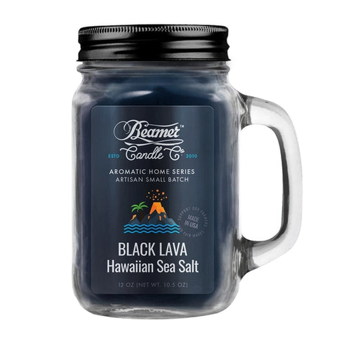 Beamer Candle Co. - Black Lava Hawaiian Sea Salt (12oz Glass Mason Jar)