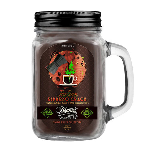 Beamer Candle -  Italian Espresso Crack (12oz Glass Mason Jar)