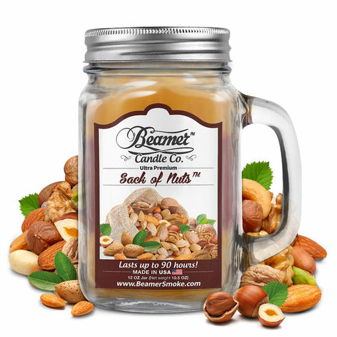 Beamer Candle Co -  Sack of Nuts ( 12oz Glass Mason Jar )
