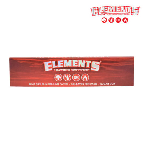 Elements - Red Hemp Papers (King Size Slim)