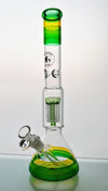 Gangster Glass - Striped Beaker with Tree Perc (13")