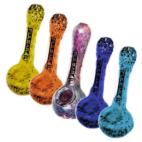 Pulsar - Melting Colour Frit Spoon Pipe (4.5")
