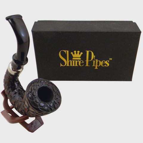Carved Hungarian Calabash Pipe by Shire Pipe - Rosewood
