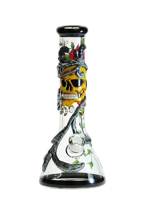 Nice Glass - Skull and Roses Beaker (12"/7mm)