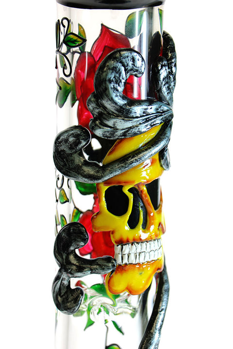 Nice Glass - Skull and Roses Beaker (12"/7mm)