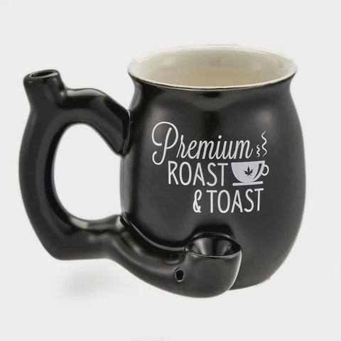 Roast & Toast Pipe Mug (Matte Black/White Print)