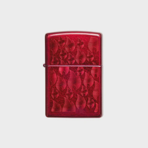 Zippo - 'Iced' Red Flame Design